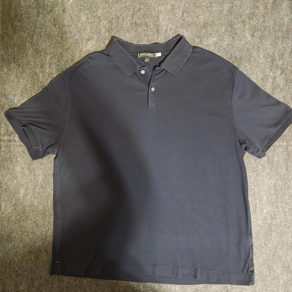 Banana Republic Luxury-Touch Performance Polo Shirt XL Faded Black Cotton